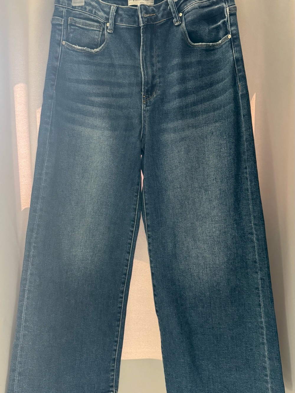 High-Rise Wide-Leg Jeans in Dark Blue Wash